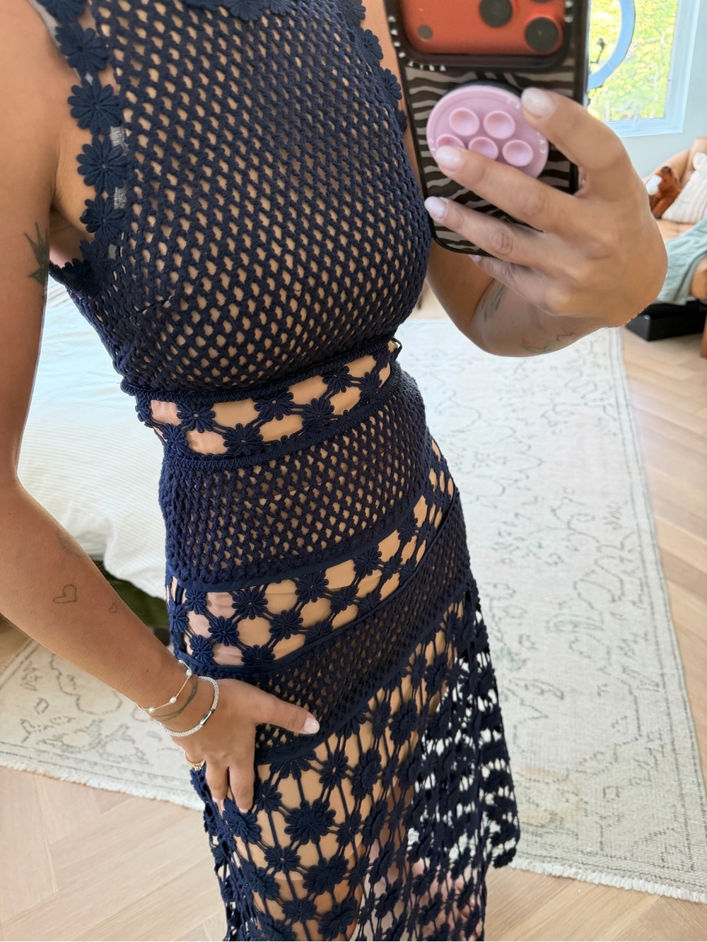SELF-PORTRAIT
Rent Navy 3D Floral Crochet Lace Dr